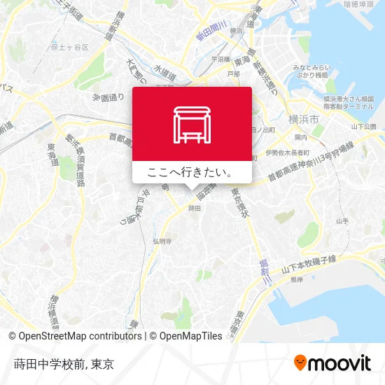 蒔田中学校前地図