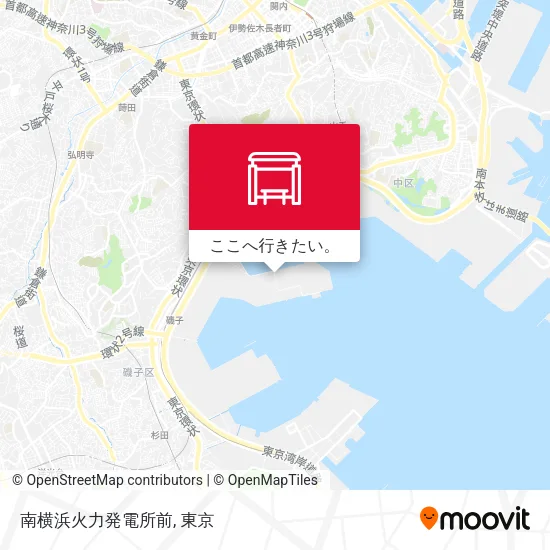 南横浜火力発電所前地図