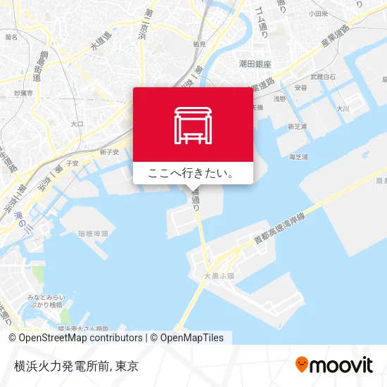 横浜火力発電所前地図