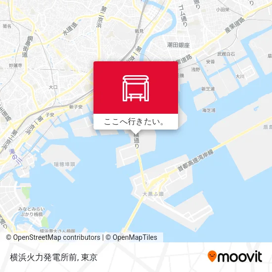 横浜火力発電所前地図