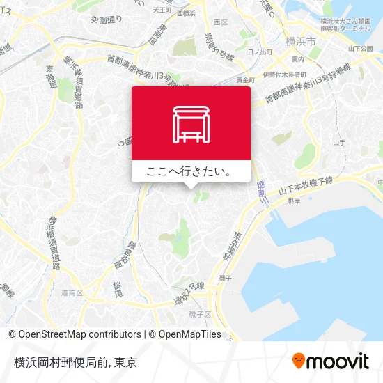 横浜岡村郵便局前地図