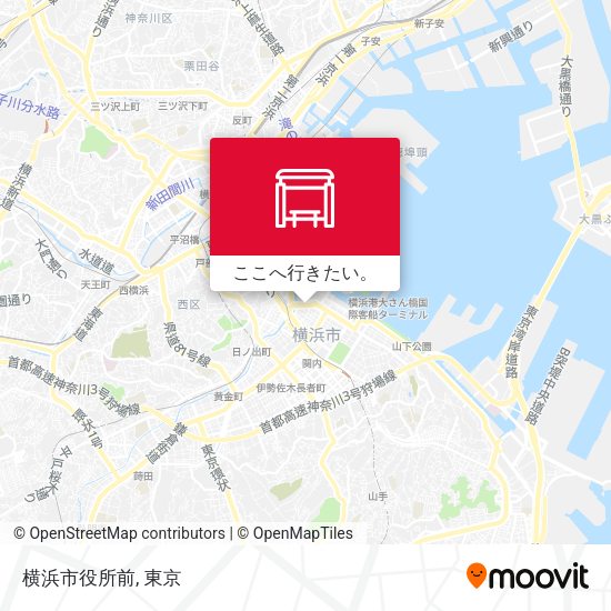 横浜市役所前地図