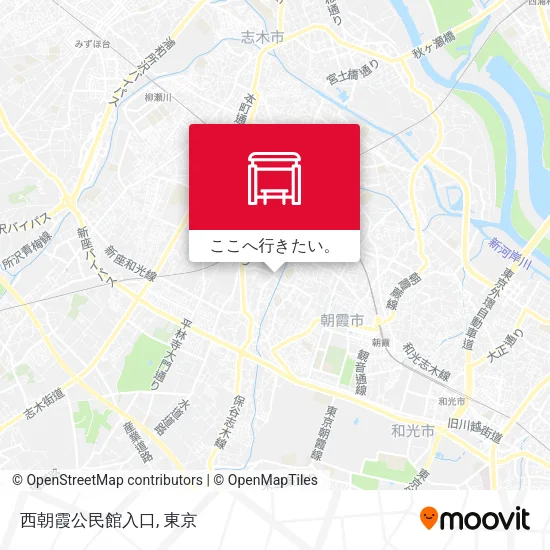 西朝霞公民館入口地図