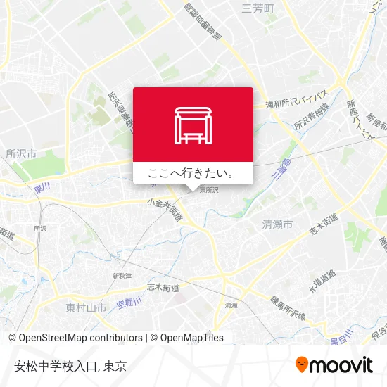 安松中学校入口地図