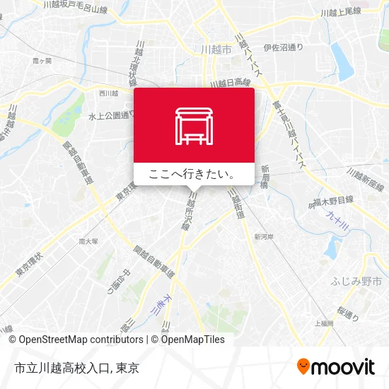 市立川越高校入口地図