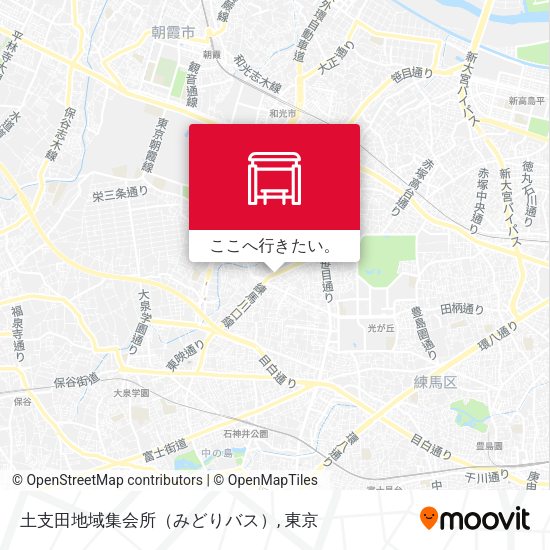 土支田地域集会所（みどりバス）地図