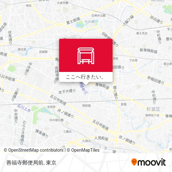 善福寺郵便局前地図