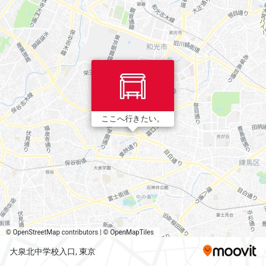 大泉北中学校入口地図