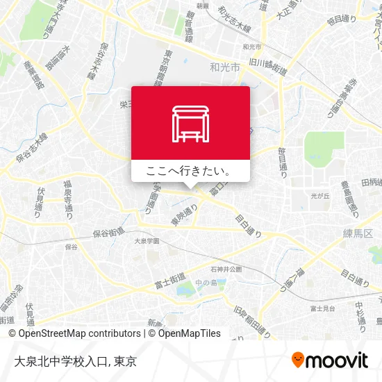 大泉北中学校入口地図