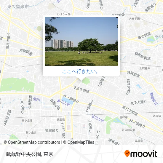 武蔵野中央公園地図