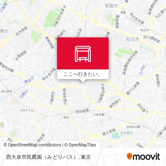 西大泉市民農園（みどりバス）地図