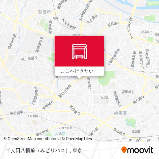 土支田八幡前（みどりバス）地図