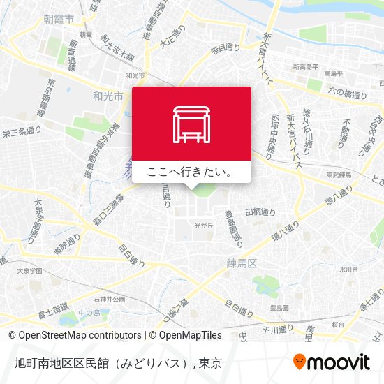 旭町南地区区民館（みどりバス）地図