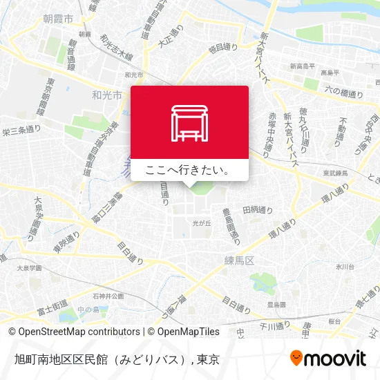 旭町南地区区民館（みどりバス）地図