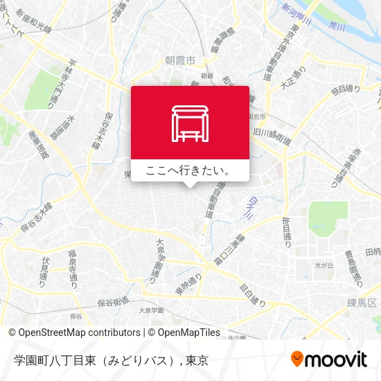 学園町八丁目東（みどりバス）地図