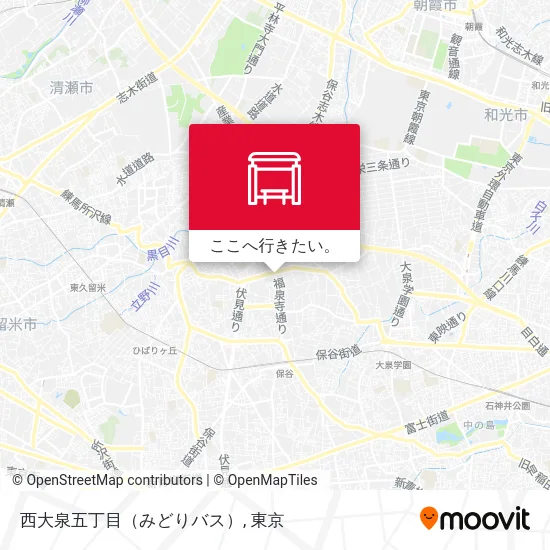 西大泉五丁目（みどりバス）地図