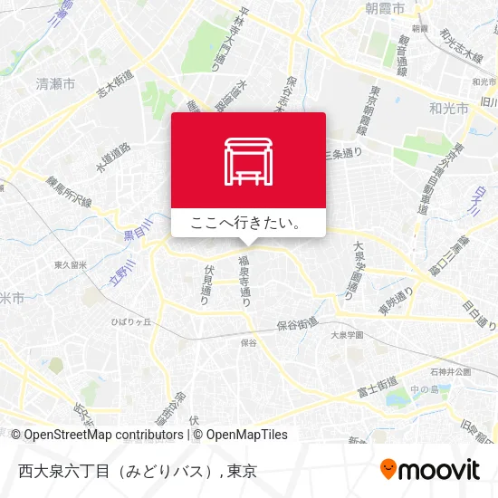 西大泉六丁目（みどりバス）地図