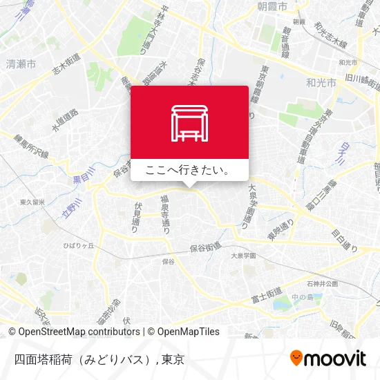 四面塔稲荷（みどりバス）地図