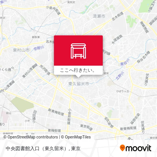 中央図書館入口（東久留米）地図