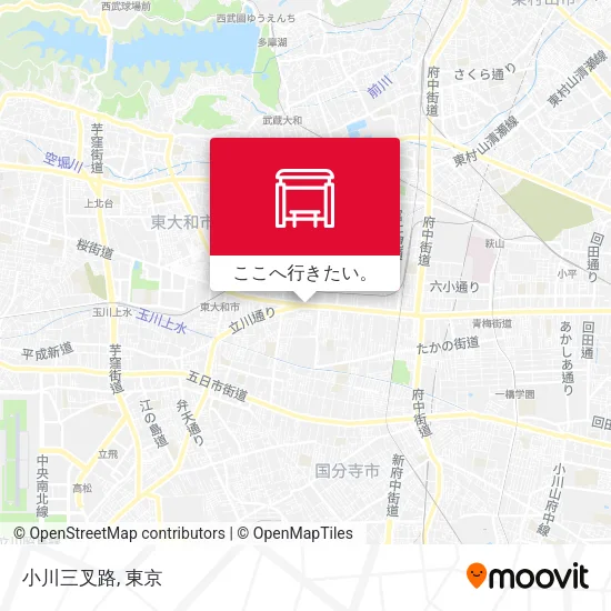 小川三叉路地図