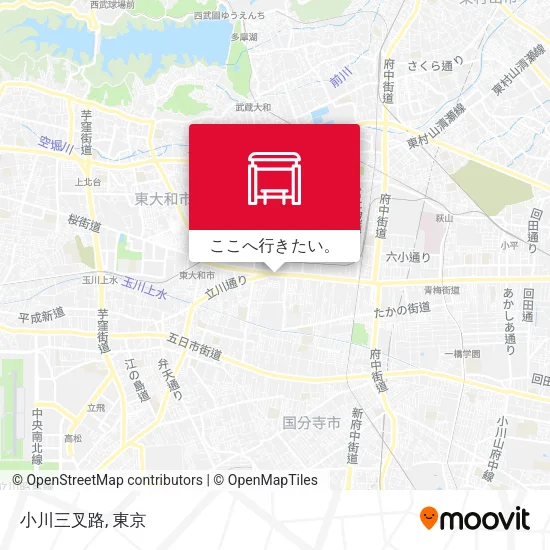 小川三叉路地図