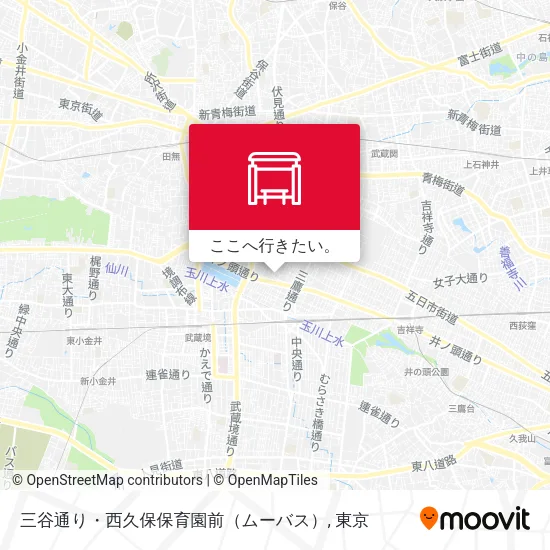 三谷通り・西久保保育園前（ムーバス）地図