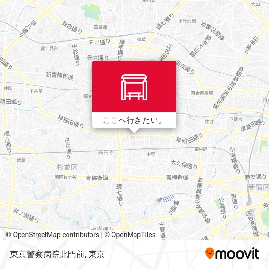 東京警察病院北門前地図