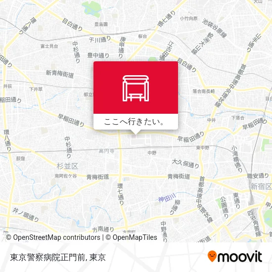 東京警察病院正門前地図