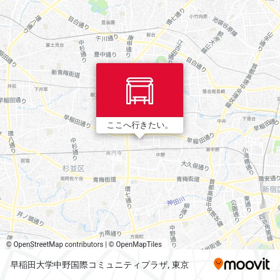 早稲田大学中野国際コミュニティプラザ地図
