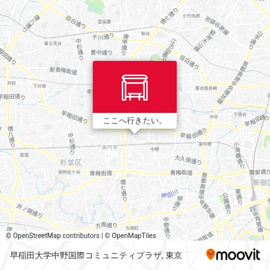 早稲田大学中野国際コミュニティプラザ地図