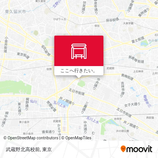 武蔵野北高校前地図