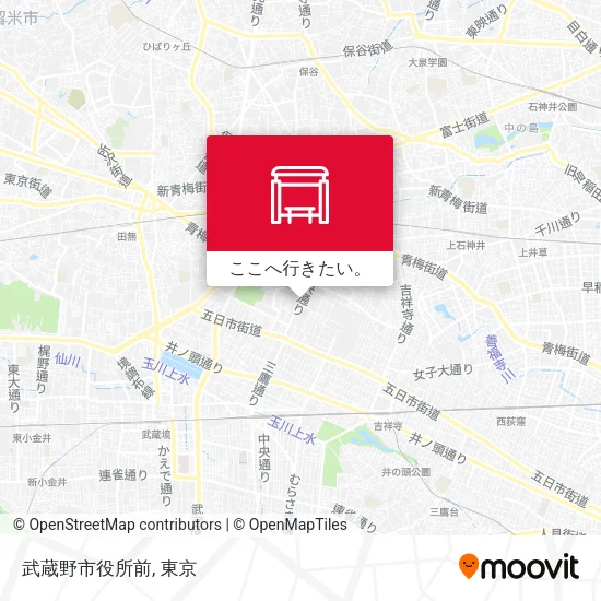 武蔵野市役所前地図