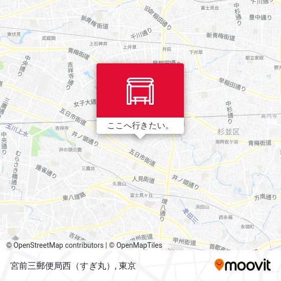 宮前三郵便局西（すぎ丸）地図