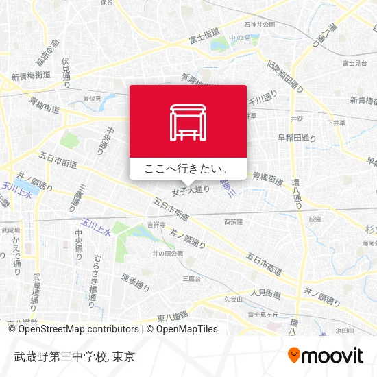 武蔵野第三中学校地図
