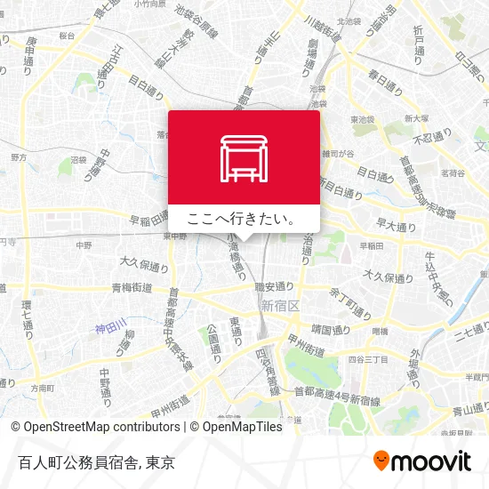 百人町公務員宿舎地図
