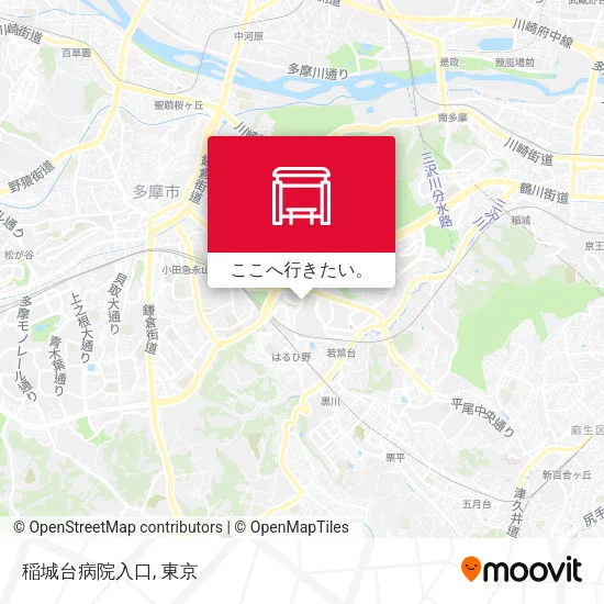 稲城台病院入口地図