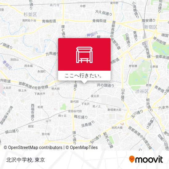 北沢中学校地図