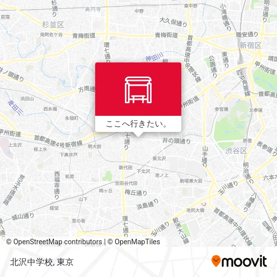 北沢中学校地図