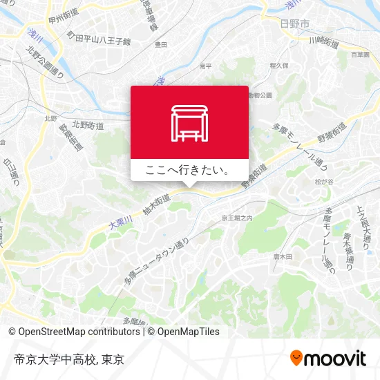 帝京大学中高校地図