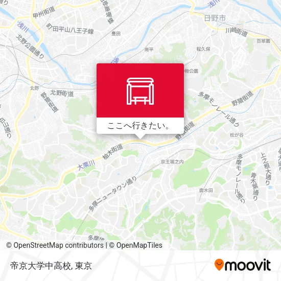 帝京大学中高校地図