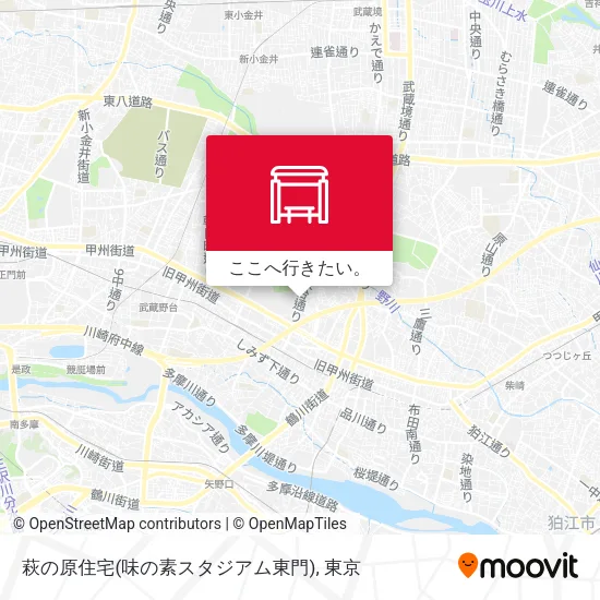 萩の原住宅(味の素スタジアム東門)地図