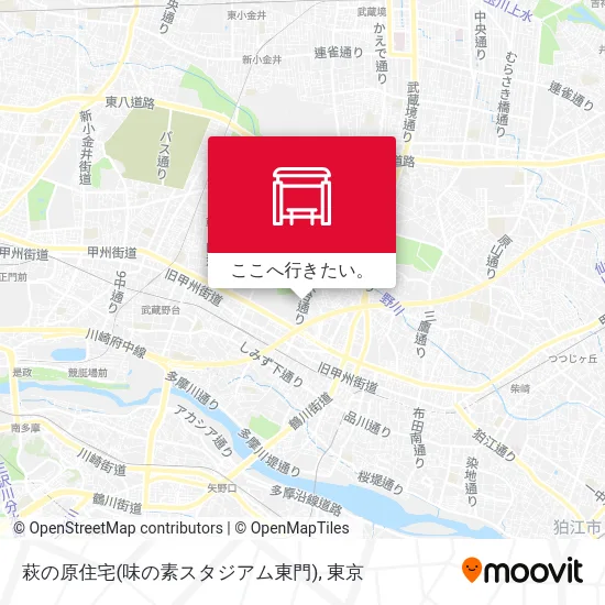 萩の原住宅(味の素スタジアム東門)地図
