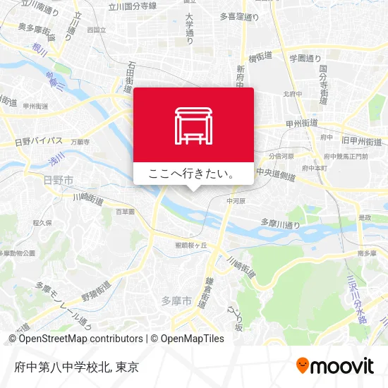 府中第八中学校北地図