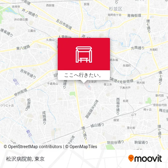 松沢病院前地図