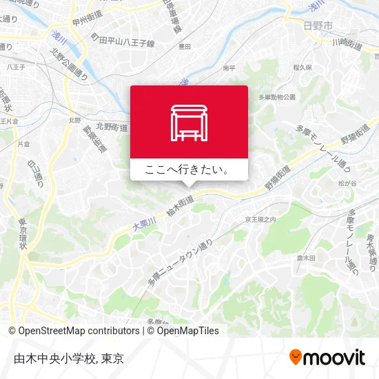 由木中央小学校地図