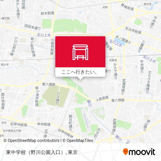 東中学校（野川公園入口）地図
