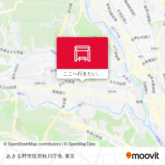 あきる野市役所秋川庁舎地図