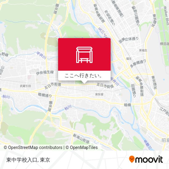 東中学校入口地図