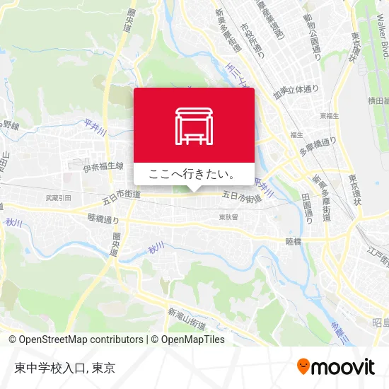 東中学校入口地図