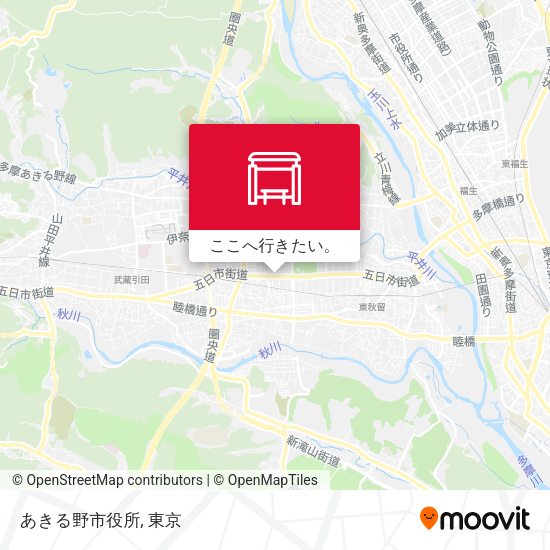 あきる野市役所地図